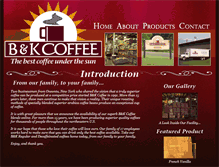 Tablet Screenshot of bkcoffee.com